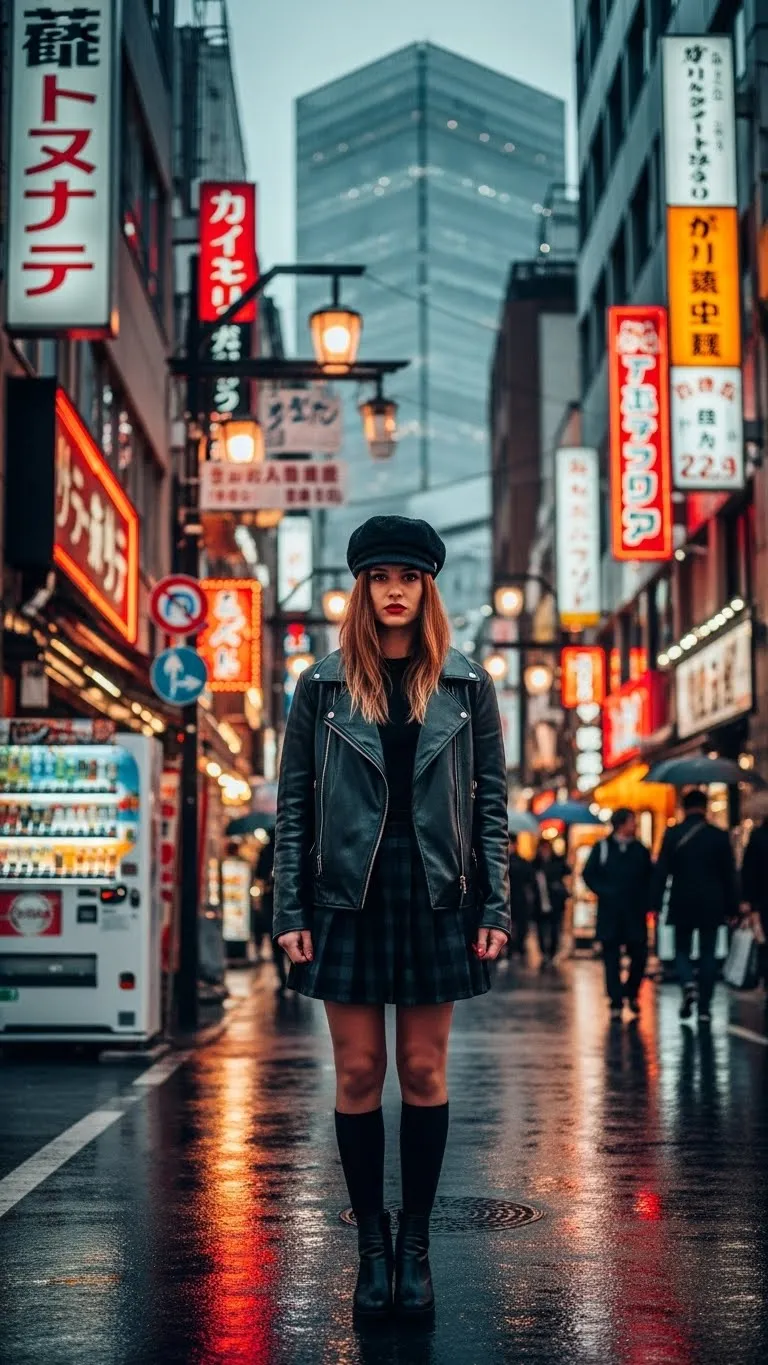 4 Edgy Graphic Tee and Mini Skirt Street Style Japan