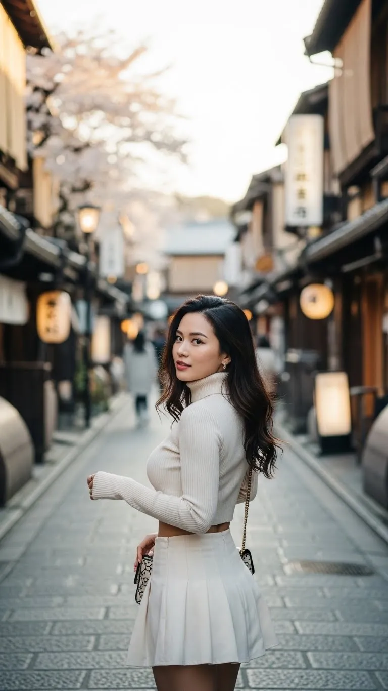 6 Chic Turtleneck Crop and Mini Skirt Styling Idea